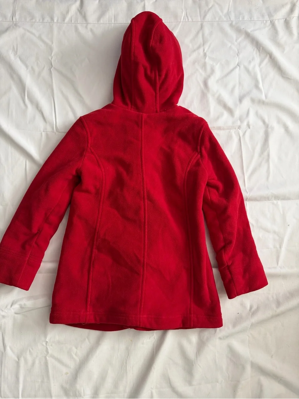 Red Hooded Toggle Coat